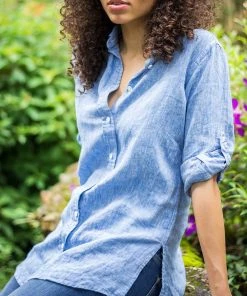 CAMIXA Gaia Long shirt Tunic Blue Melange -Deals The Style Setters Store http3A2F2Fstatic.theiconic.com .au2Fp2Fcamixa 4642 7849031 4