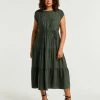 Estelle Lana Dress Olive