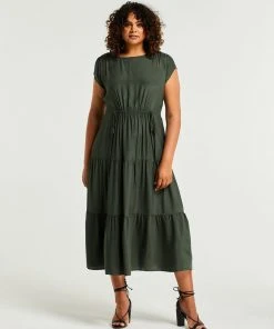 Estelle Lana Dress Olive