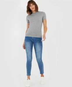 Forcast Catherine Short Sleeve Knit Light Grey -Deals The Style Setters Store http3A2F2Fstatic.theiconic.com .au2Fp2Fforcast 0042 6547321 5
