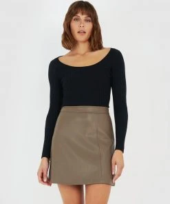 Forcast Camilla Ribbed Knit Black