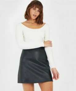 Forcast Camilla Ribbed Knit Ivory