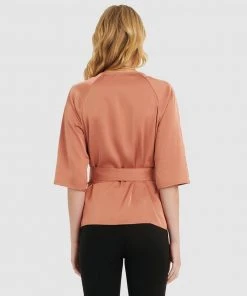 Forcast Blanca Wrap Blouse Gold Tan -Deals The Style Setters Store http3A2F2Fstatic.theiconic.com .au2Fp2Fforcast 0156 7764421 3
