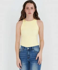 Forcast Amira Knit Top Lemon