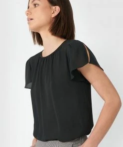 Forcast Karen Key Hole Blouse Black