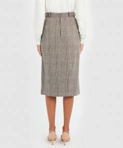 Forcast Lilly Side Split Check Skirt Brown -Deals The Style Setters Store http3A2F2Fstatic.theiconic.com .au2Fp2Fforcast 0289 0969131 3