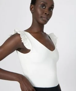 Forcast Erin Ruffle Sleeve Tee Ivory