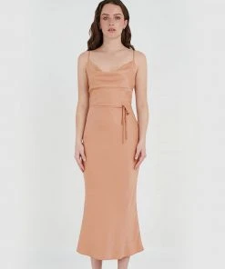 Forcast Carissa Bias Dress Dusty Coral