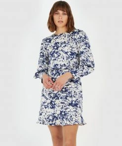Forcast Faith Printed Dress Navy