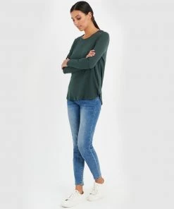 Forcast Erica Long Sleeve Tee Dark Green -Deals The Style Setters Store http3A2F2Fstatic.theiconic.com .au2Fp2Fforcast 0511 1685231 6