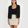 Forcast Roxanne Collarless Cardigan Black