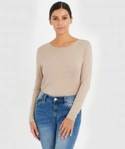 Forcast Erica Long Sleeve Tee Oatmeal