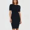 Forcast Janelle Rib Dress Black