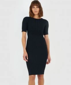 Forcast Janelle Rib Dress Black