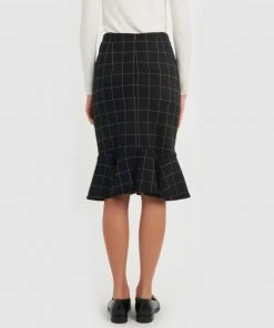 Forcast Mya Grid Fluted Hem Skirt Black -Deals The Style Setters Store http3A2F2Fstatic.theiconic.com .au2Fp2Fforcast 0681 8868821 3