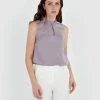 Forcast Paula Frill Neck Top Silver Lilac