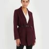 Forcast Indie Shawl Collar Coat Burgundy