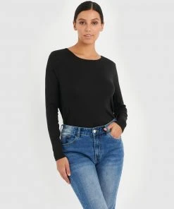 Forcast Erica Long Sleeve Tee Black
