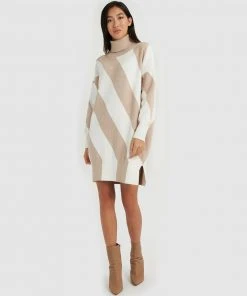 Forcast Remi Stripe Knit Dress Oatmeal -Deals The Style Setters Store http3A2F2Fstatic.theiconic.com .au2Fp2Fforcast 0907 1469721 4