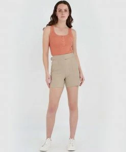Forcast Lidia Stretchy Pocketed Shorts Beige -Deals The Style Setters Store http3A2F2Fstatic.theiconic.com .au2Fp2Fforcast 0989 9942241 4