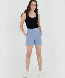 Forcast Lidia Stretchy Pocketed Shorts French Blue -Deals The Style Setters Store http3A2F2Fstatic.theiconic.com .au2Fp2Fforcast 0998 0052241 4