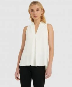 Forcast Tara V-Neck Tunic Top Ivory