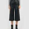 Forcast Sana Faux Leather Culottes Black