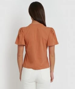 Forcast Cayla Gathered Sleeve Tee Dusty Orange -Deals The Style Setters Store http3A2F2Fstatic.theiconic.com .au2Fp2Fforcast 1351 4115341 3