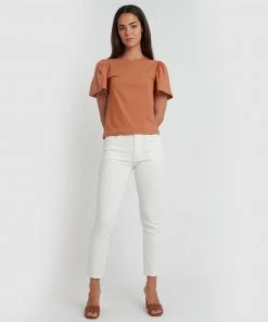Forcast Cayla Gathered Sleeve Tee Dusty Orange -Deals The Style Setters Store http3A2F2Fstatic.theiconic.com .au2Fp2Fforcast 1355 4115341 5