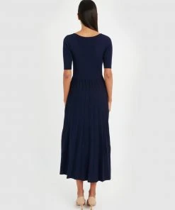 Forcast Irene Pleated Knit Dress Navy -Deals The Style Setters Store http3A2F2Fstatic.theiconic.com .au2Fp2Fforcast 1397 8427331 3