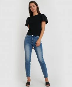 Forcast Cayla Gathered Sleeve Tee Black -Deals The Style Setters Store http3A2F2Fstatic.theiconic.com .au2Fp2Fforcast 1476 0215341 5