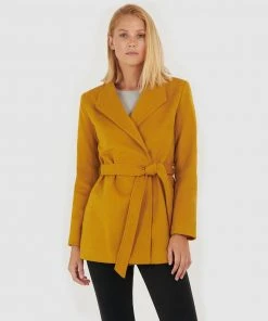 Forcast Willow Tie Waist Coat Mustard