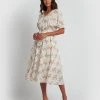 Forcast Felicity Printed Dress Ivory