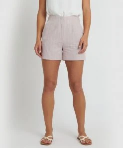 Forcast Katarina Pinstripe Shorts Dusty Pink
