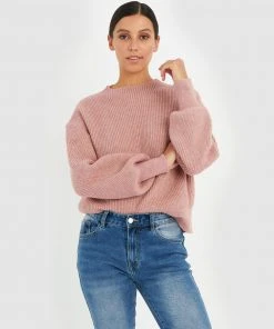Forcast Olympia Ribbed Sweater Blush