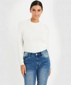 Forcast Maneh Mock Neck Knit Ivory