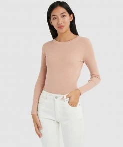 Forcast Tania Crew Neck Knit Blush
