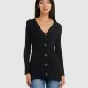 Forcast Betty Slim Cardigan Black