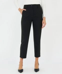 Forcast Madeline High-Waist Slim Leg Pants Black