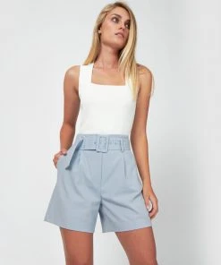 Forcast Harlow Belted Shorts Glacier