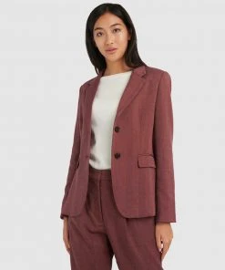 Forcast Coraline Single Breasted Blazer Deep Rose