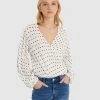 Forcast Elissa Polkadot Blouse Ivory-Choc