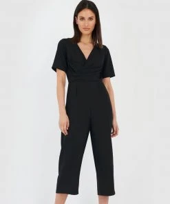 Forcast Issa Crossover Jumpsuit Black
