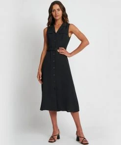 Forcast Anessa Shirt Dress Black