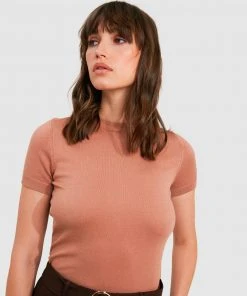 Forcast Catherine Short Sleeve Knit Dark Beige -Deals The Style Setters Store http3A2F2Fstatic.theiconic.com .au2Fp2Fforcast 2621 9187601 2