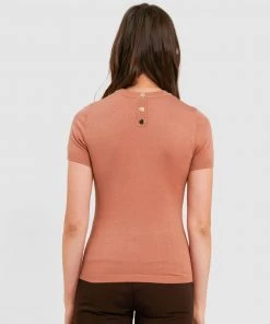Forcast Catherine Short Sleeve Knit Dark Beige -Deals The Style Setters Store http3A2F2Fstatic.theiconic.com .au2Fp2Fforcast 2623 9187601 3