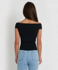 Forcast Jasmine Off Shoulder Knit Top Black -Deals The Style Setters Store http3A2F2Fstatic.theiconic.com .au2Fp2Fforcast 2668 2868241 3