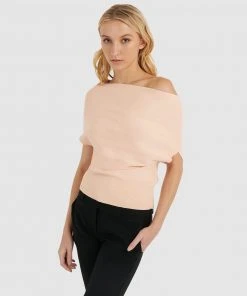 Forcast Regan Boatneck Knit Top Blush