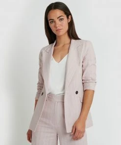 Forcast Katarina Pinstripe Jacket Dusty Pink
