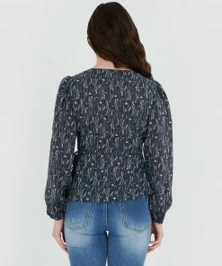 Forcast Nara Balloon Sleeve Wrap Top Navy -Deals The Style Setters Store http3A2F2Fstatic.theiconic.com .au2Fp2Fforcast 2888 9842241 3